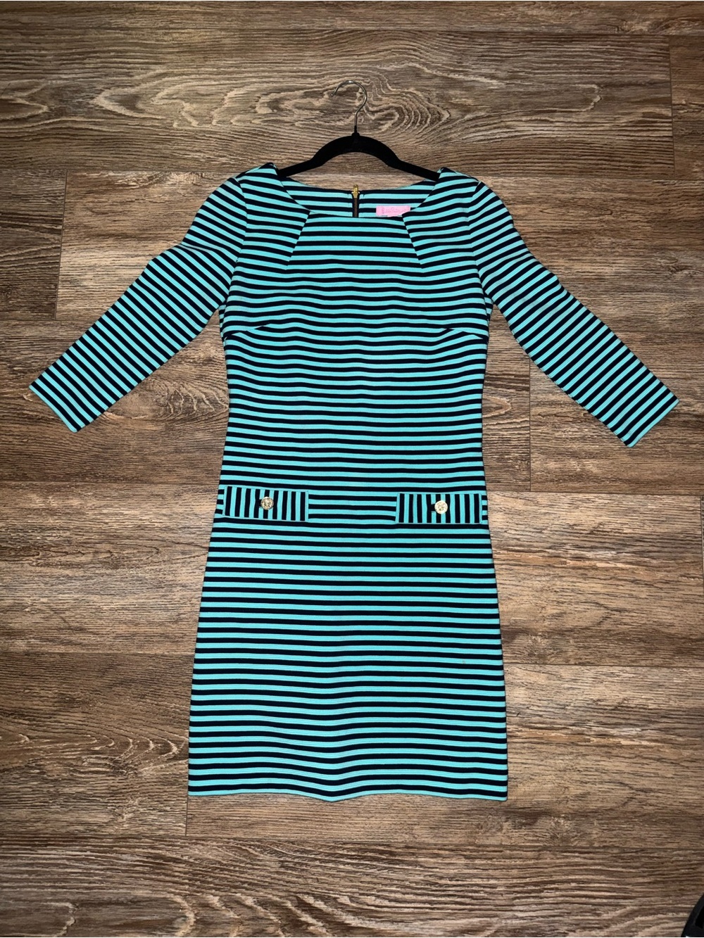 Lilly Pulitzer Aqua and Black Charlene Dress